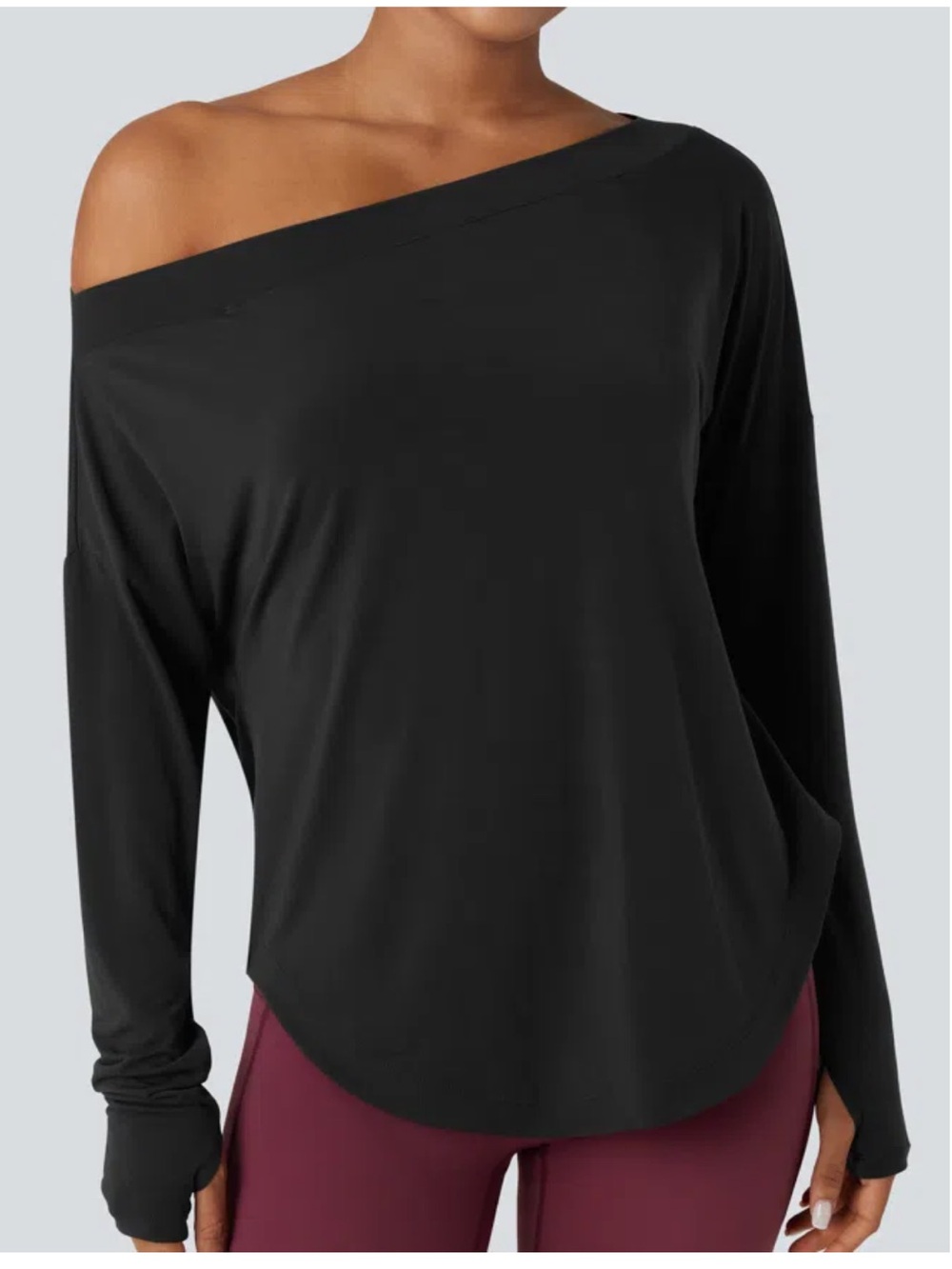 NWT Halara One Shoulder Long Sleeve Top with built in bra